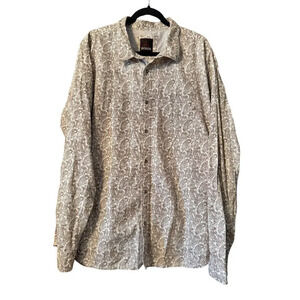 prAna Mens paisley button down long sleeve shirt outdoor/adventure/cowboy XXL